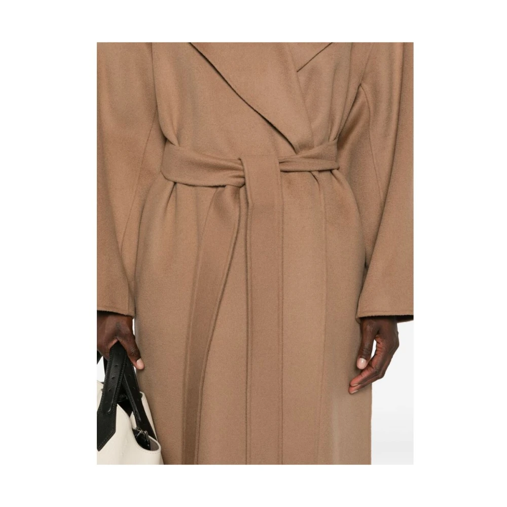 Max Mara Bruine wollen jas met inkeping kraag Brown Dames