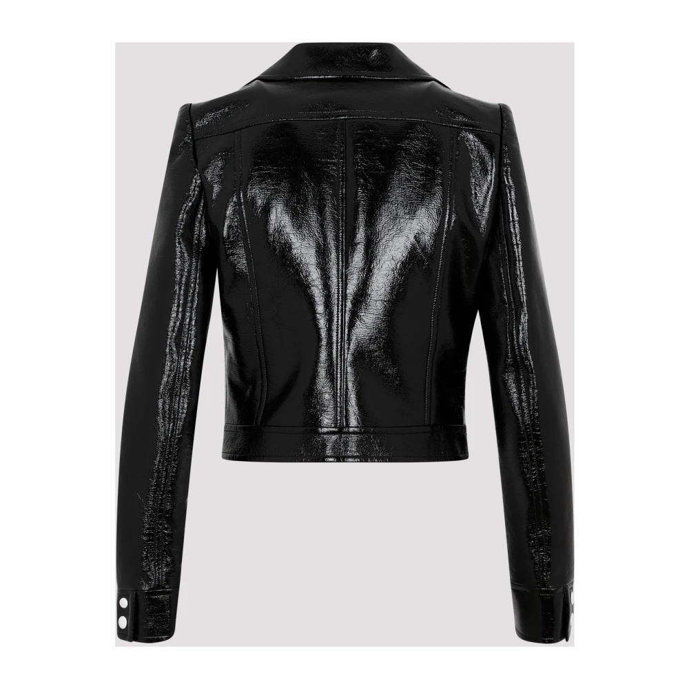 Courrèges Zwart Vinyl Logo Jas Vrouwen Black Dames
