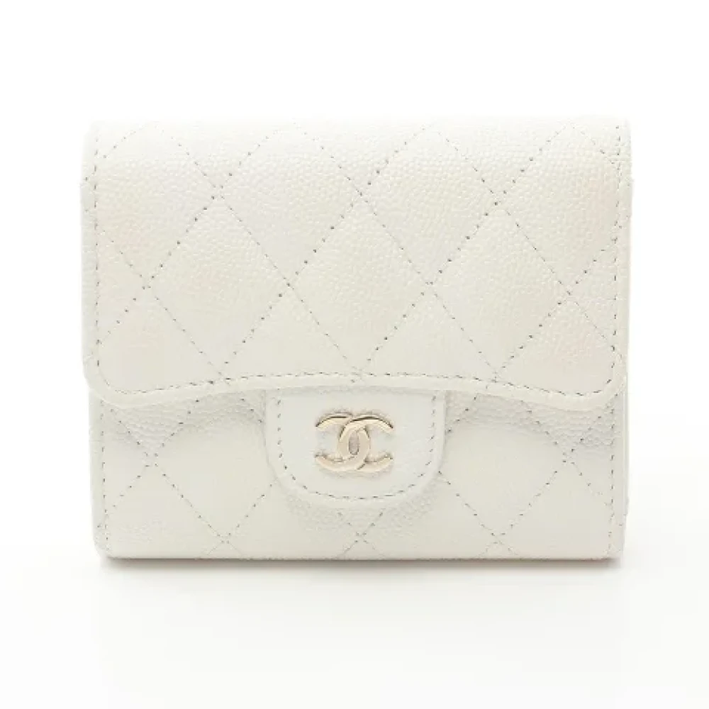 Chanel Vintage Pre-owned Leather wallets White Dames