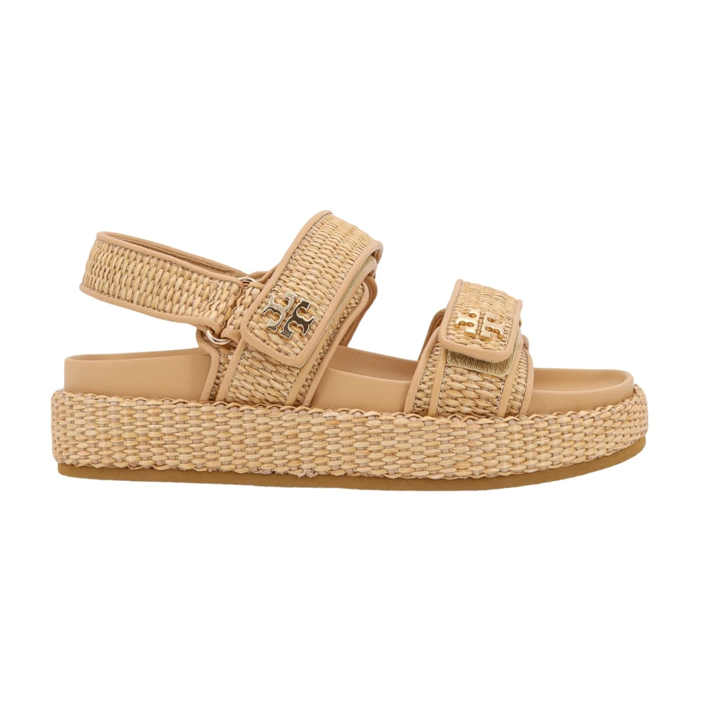 Tory Burch Beige Sandaler med Justerbara Remmar Beige, Dam