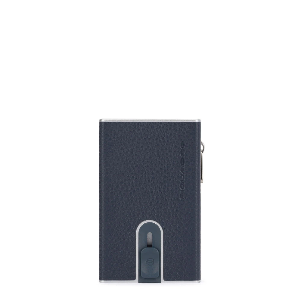 Piquadro Homme Bleu Accessoires, Taille: One Size Compact Wallet Avec Système Coulissant