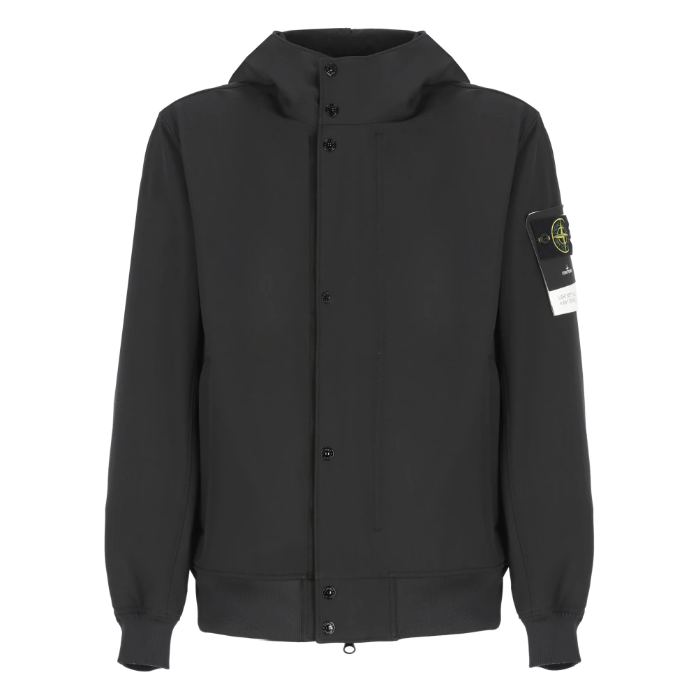 Stone Island Zwarte Hoodie met Logopatch Black Heren