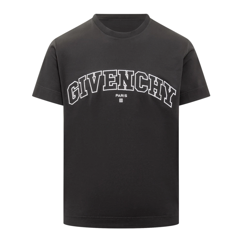 Givenchy Zwart T-shirt met Ronde Hals en Geborduurde Logo's Black Heren