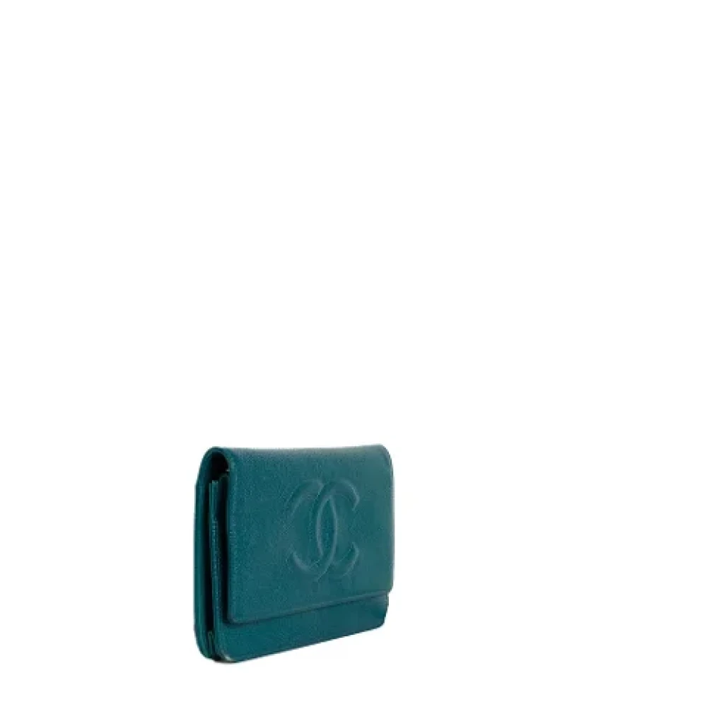 Chanel Vintage Pre-owned Leather wallets Blue Dames