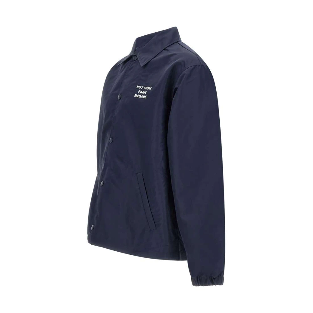 Drole de Monsieur Blauwe waterafstotende jas met slogan Blue Heren