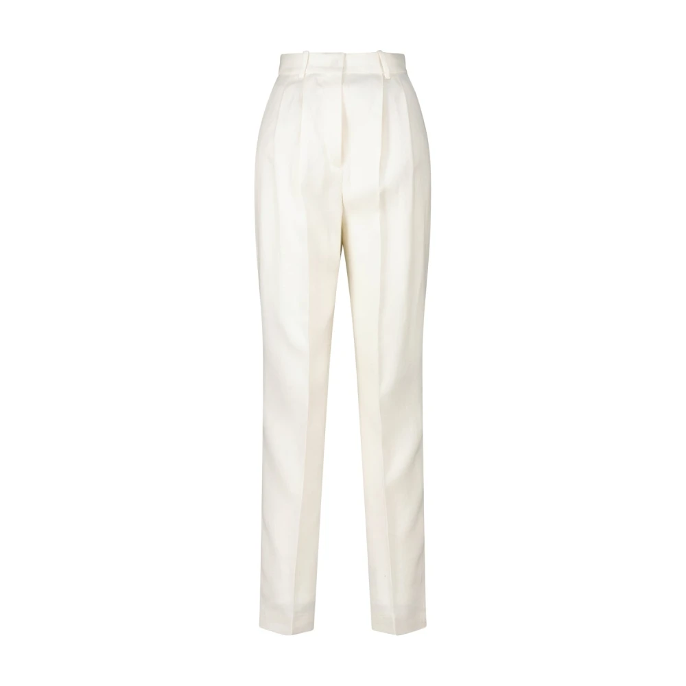 Hugo Boss Linnen Mix High-Waist Tefike Broek White Dames