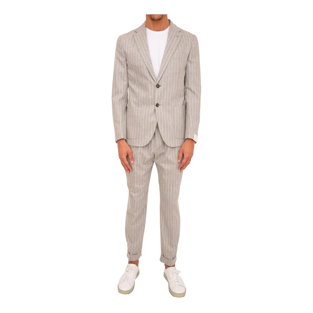Eleventy Men's Gray Single Breasted Suit Trousers - Single Breasted Suits - Xl - Suits