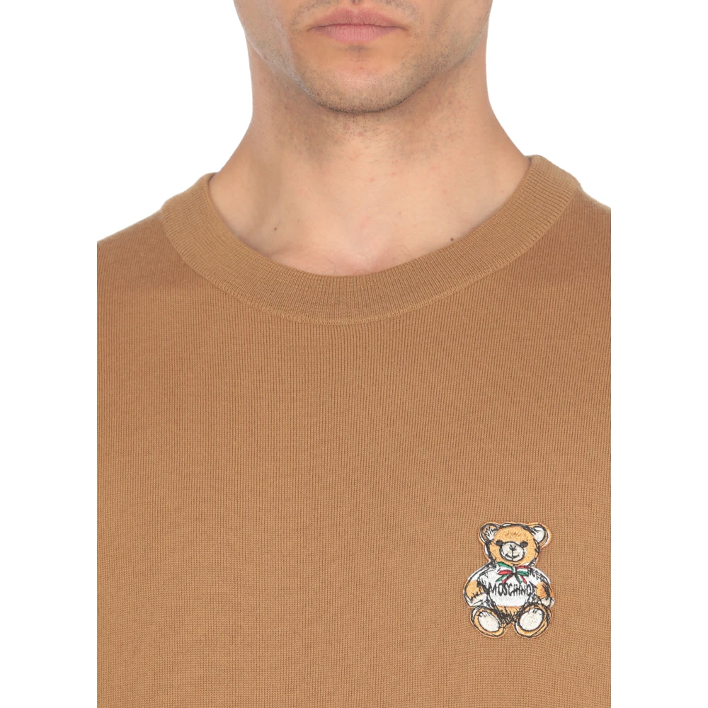 Moschino Bruine Sweater met Teddy Bear Logo Brown Heren