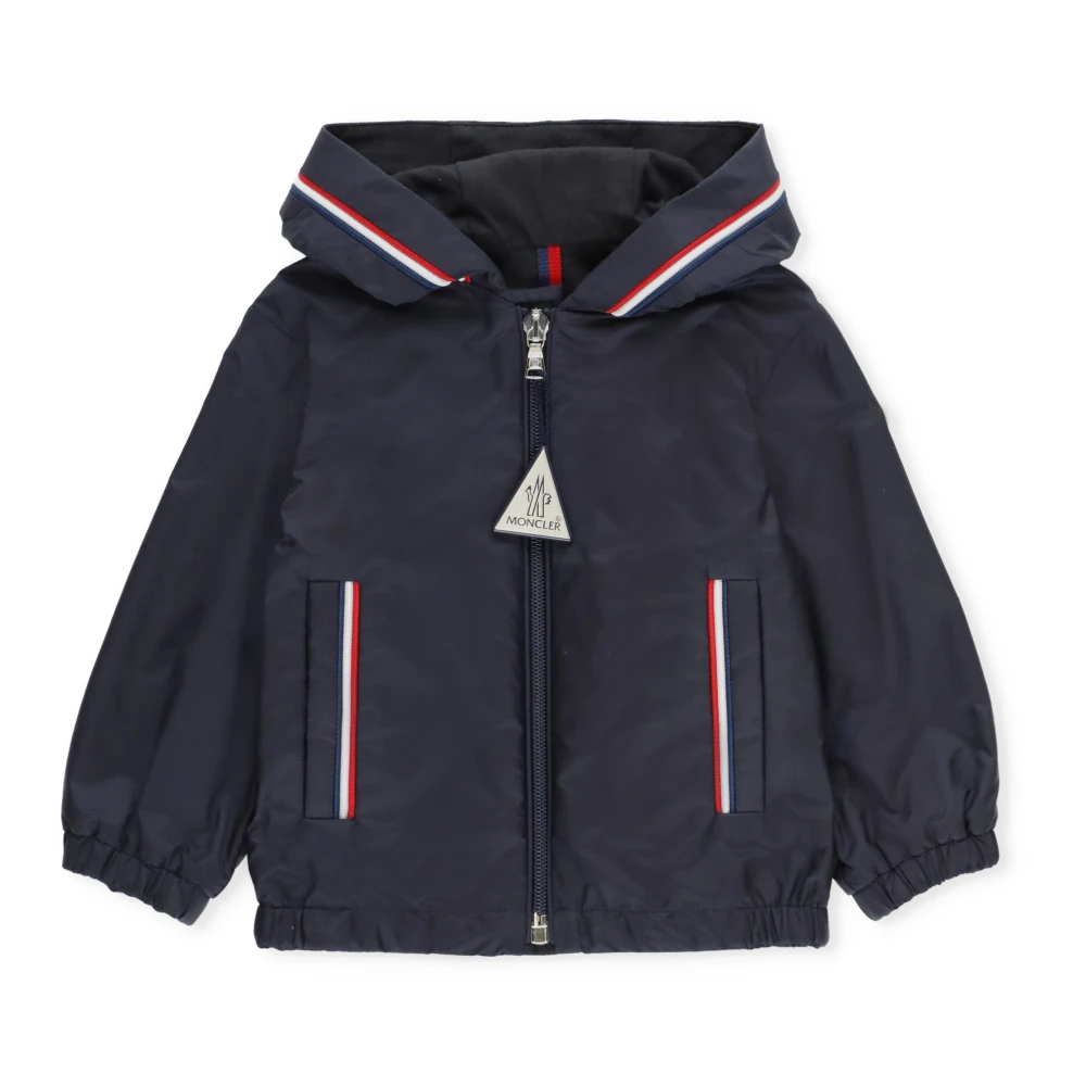 Moncler Men's Blue Baby Jacket With Hood And Zip Fastening