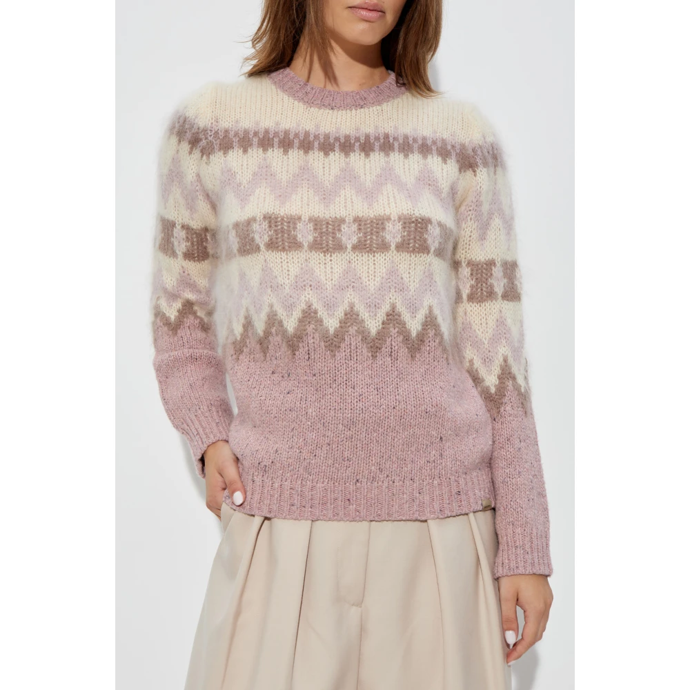 Woolrich Gebreide trui met patroon Pink Dames
