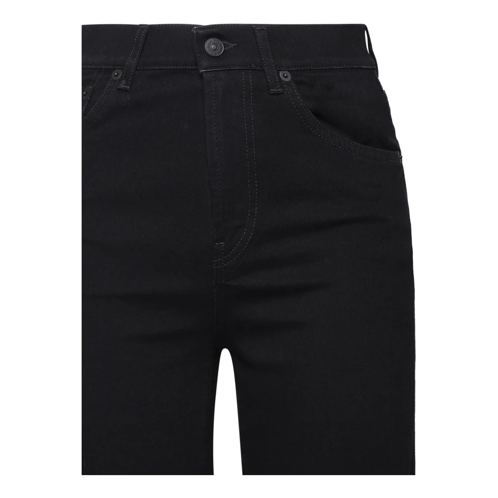 Dondup Zwarte Denim Jeans Rits Knoopsluiting Black Dames