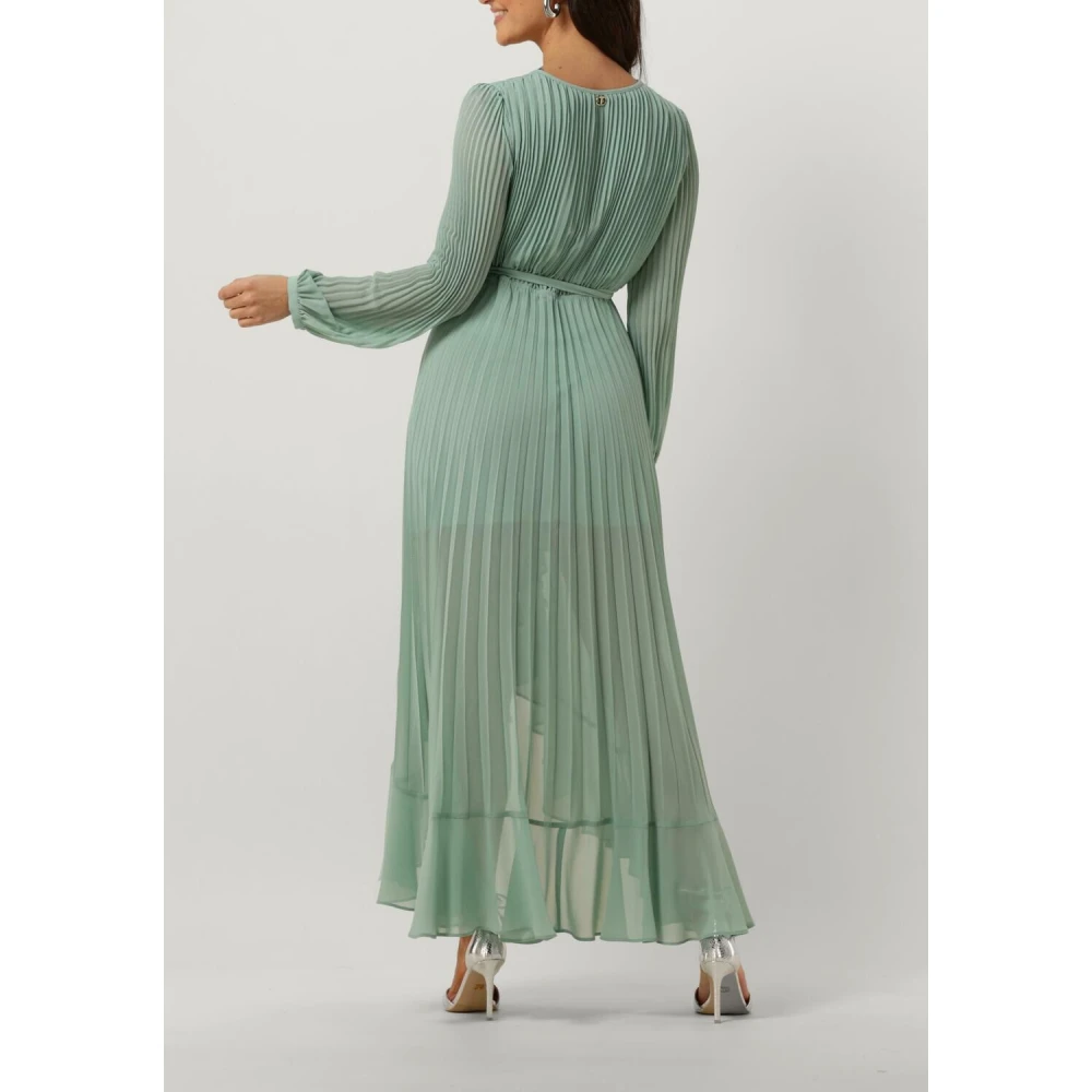 Twinset Elegante Maxi Jurk Mint Geplooid Green Dames