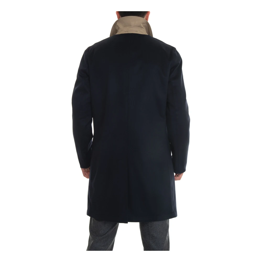 Kired Omkeerbare Stofjas met Knoopsluiting Blue Heren