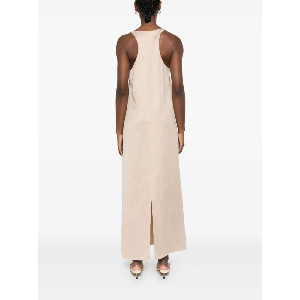 Alysi Beige Mouwloze Racerback Jurk Beige Dames