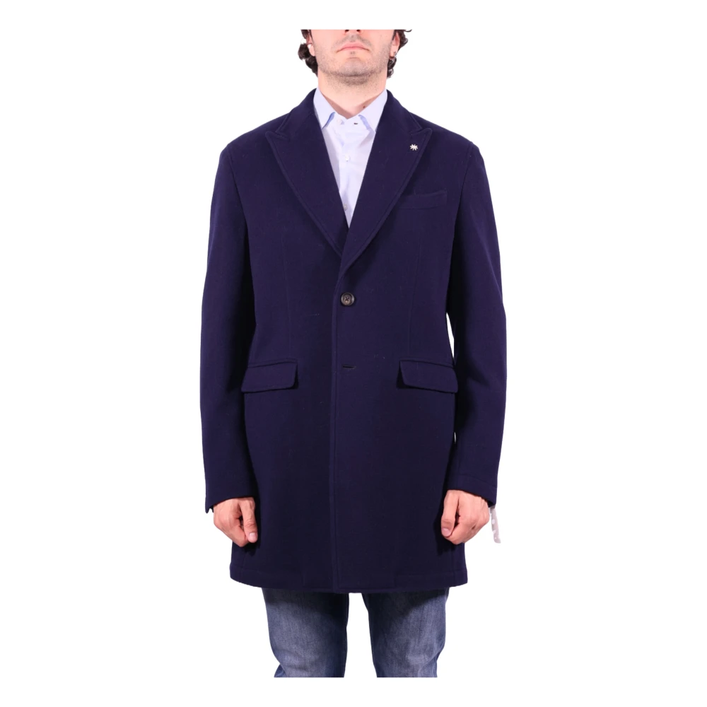 Manuel Ritz Blauwe Wollen Jas Blue Heren