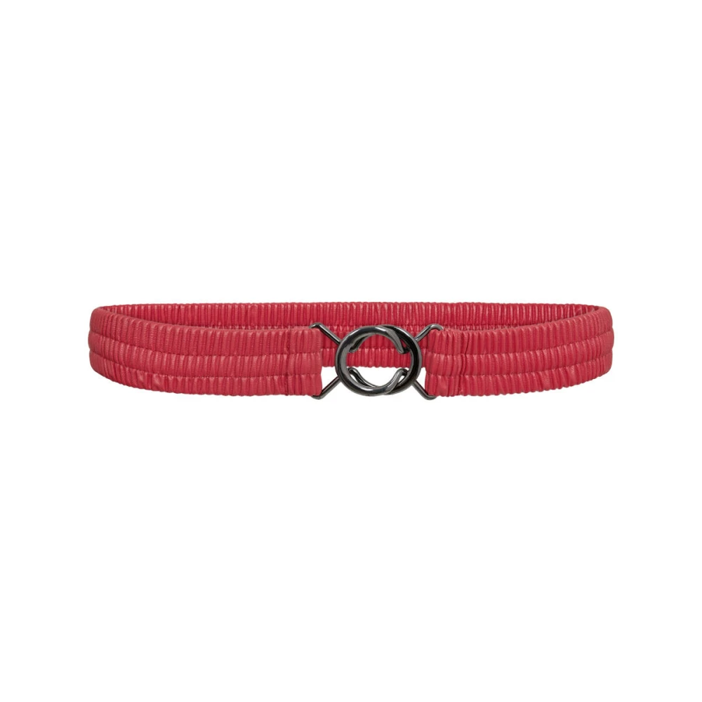 Co'Couture Rode Smocked Leren Riem Red Dames