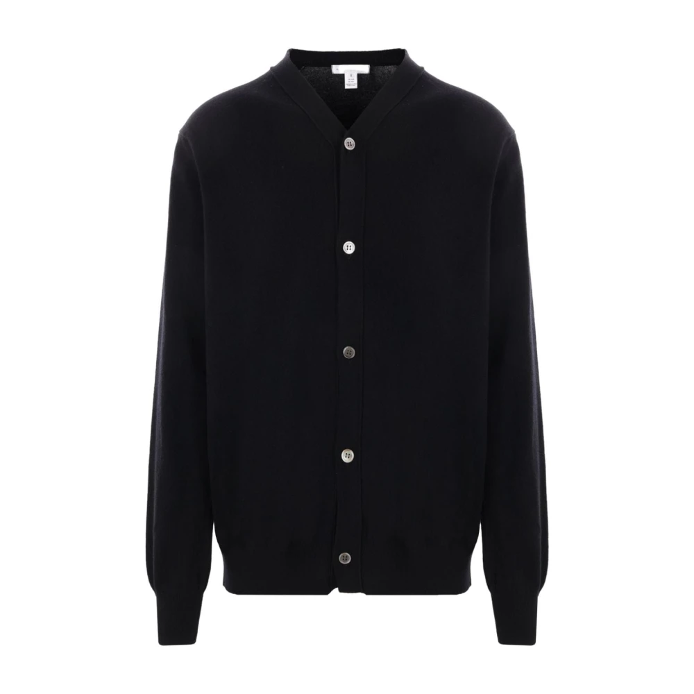 Comme des Garçons Svart Oversized Ull Cardigan Tröja Black, Herr