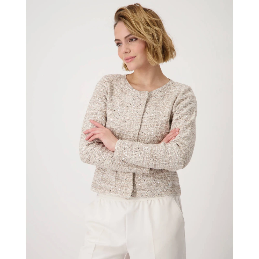 monari Gebreid Vest Brown Dames