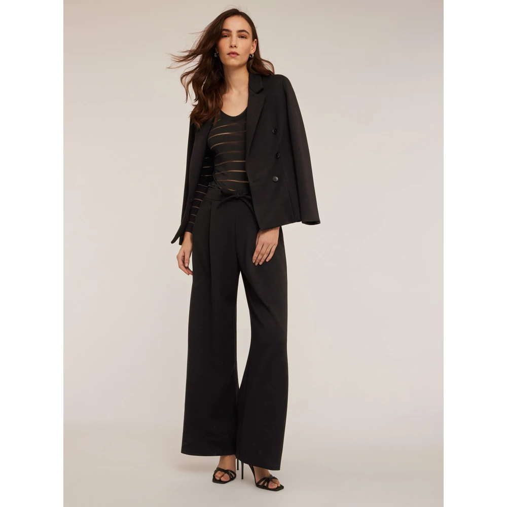Motivi Joggingbroek met zijstreep en split Black Dames
