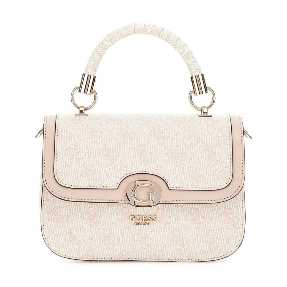 Guess Nolana Kleine Schoudertas Sand Logo Pink Dames