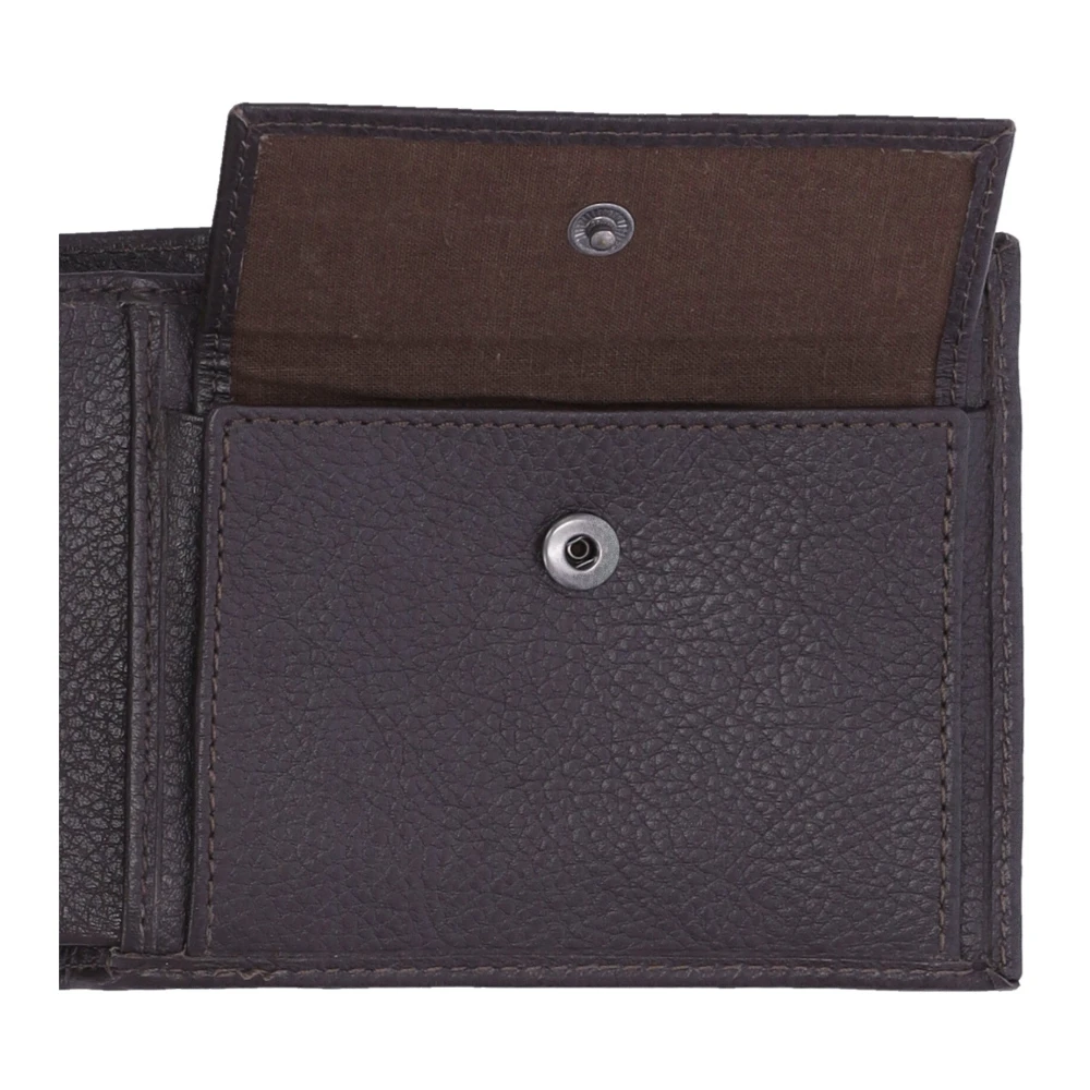 Timberland Klassieke Leren Bifold Portemonnee met Muntzak Brown Heren