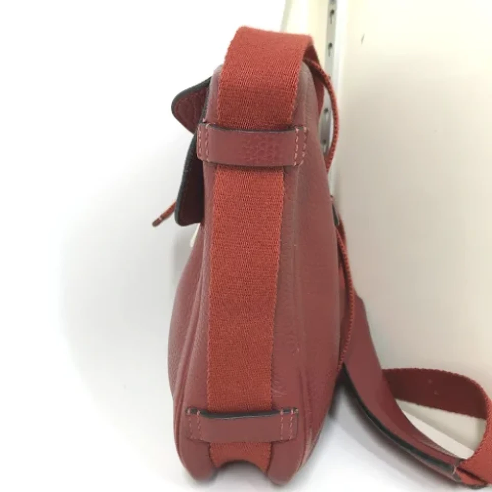 Hermès Vintage Pre-owned Leather crossbody-bags Red Dames