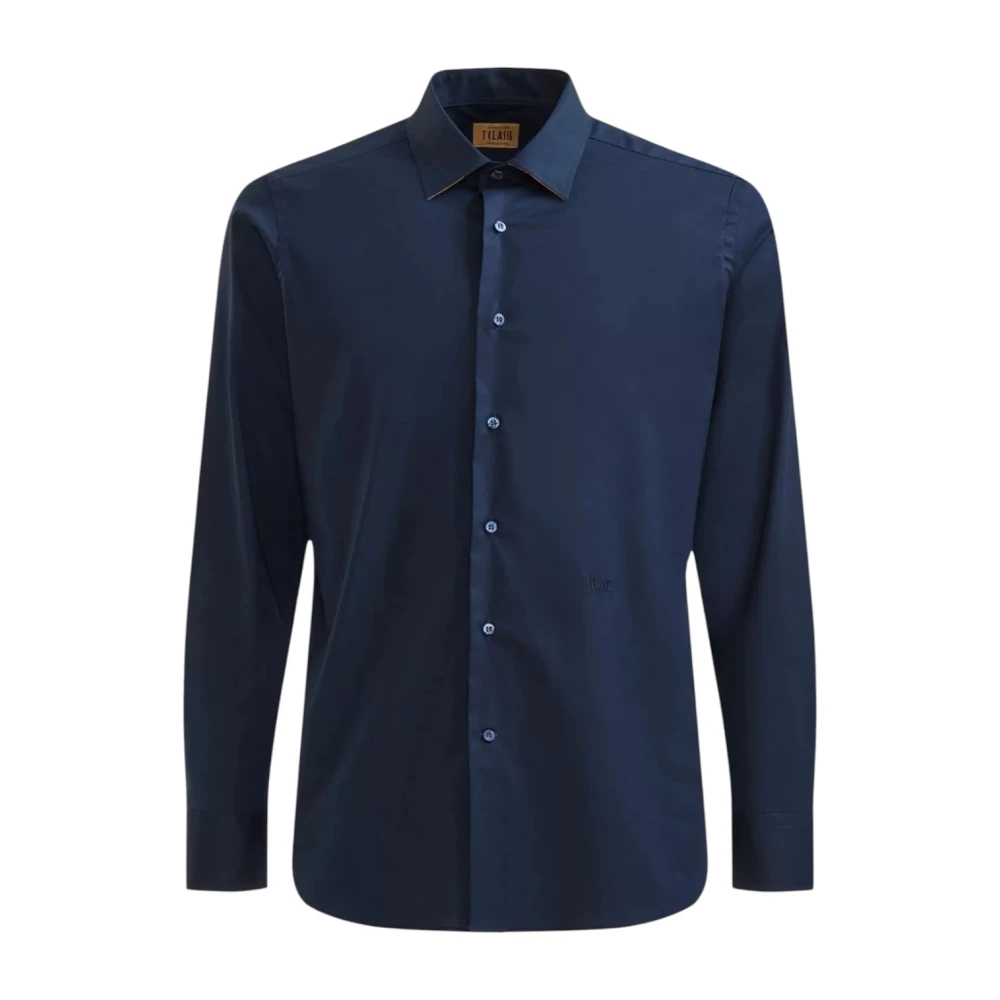 Alviero Martini 1a Classe Slim Fit Overhemd Lange Mouw Marineblauw Blue Heren