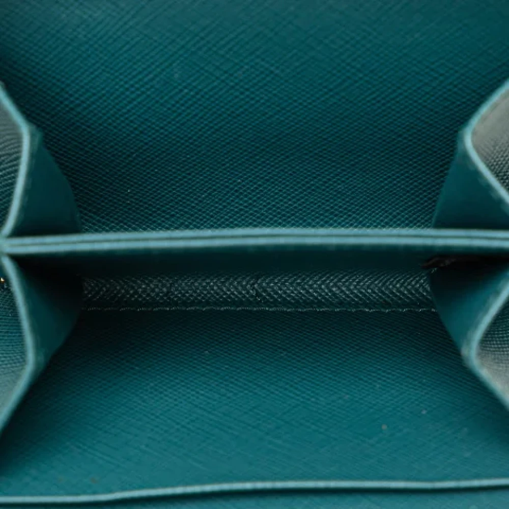 Prada Vintage Pre-owned Leather wallets Green Dames