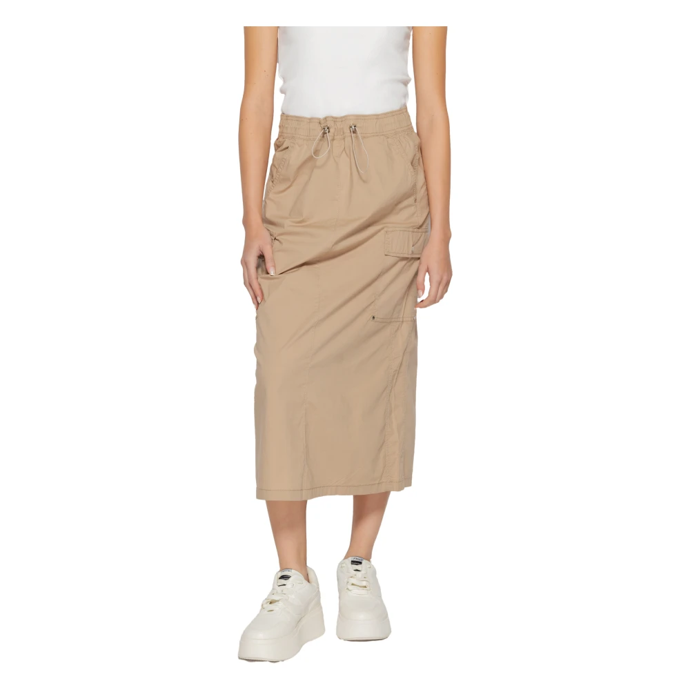 Street One Beige Katoenen Rok met Zakken Beige Dames