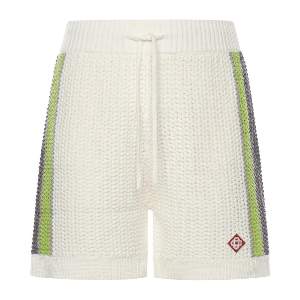 Casablanca Men's White Striped Crochet Shorts - Casual Shorts - M - Shorts