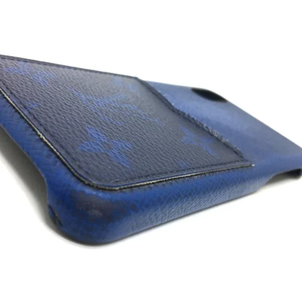 Louis Vuitton Vintage Pre-owned Leather home-office Blue Dames