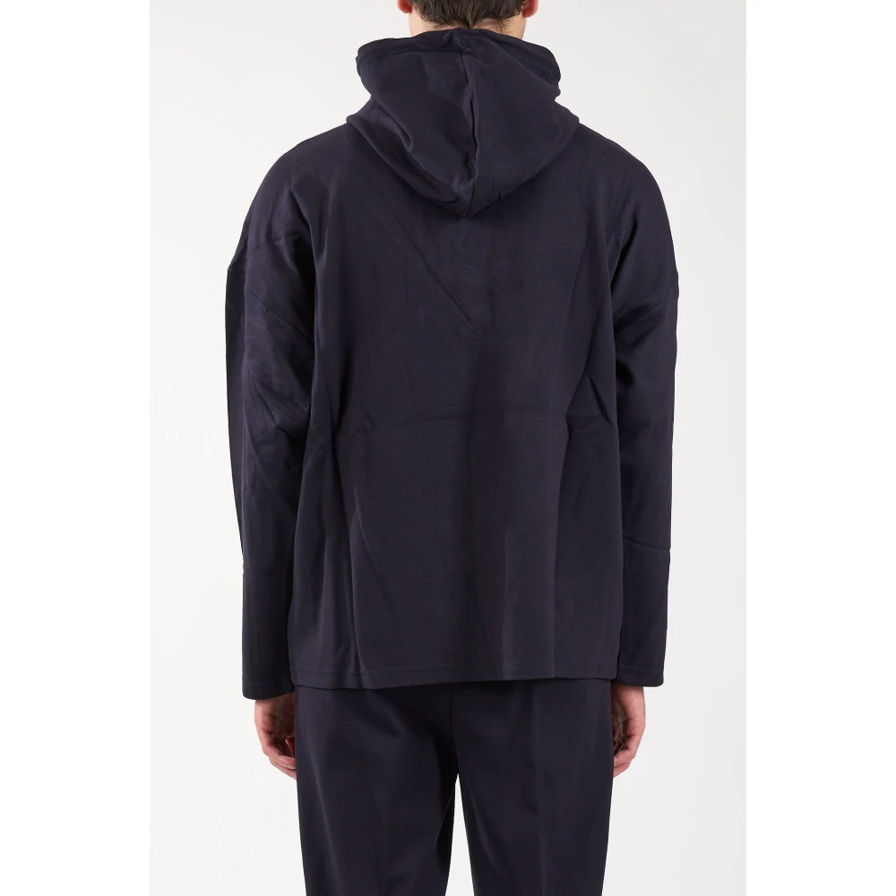 Hevo Stijlvolle Viscose Hoodie Blue Heren