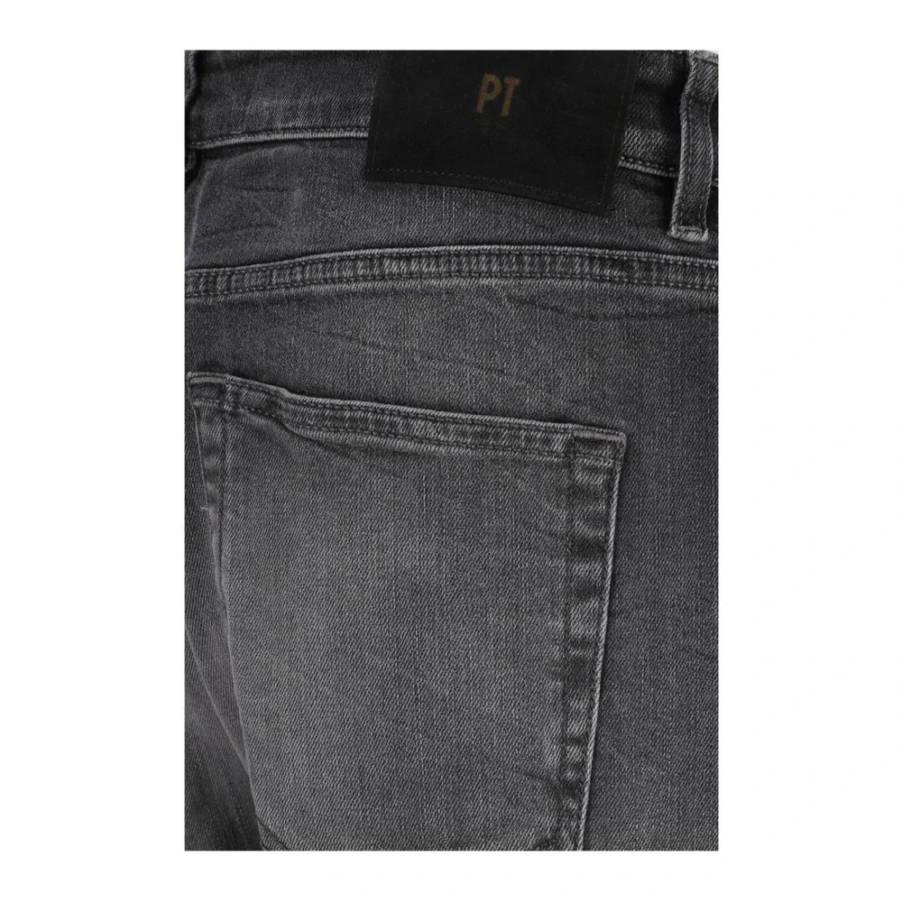 PT Torino Denim Five-Pocket Broek met Knoopsluiting Black Heren