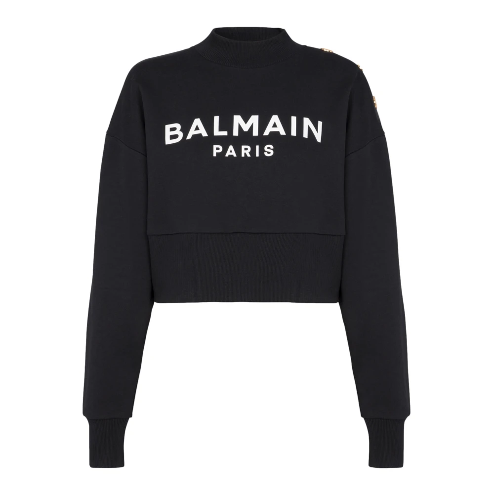 Balmain Sweatshirt met Bamain Paris print Black Dames