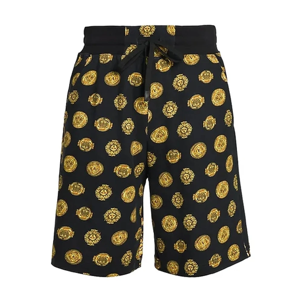 Versace Jeans Couture Barok Print Shorts voor Mannen Black Heren