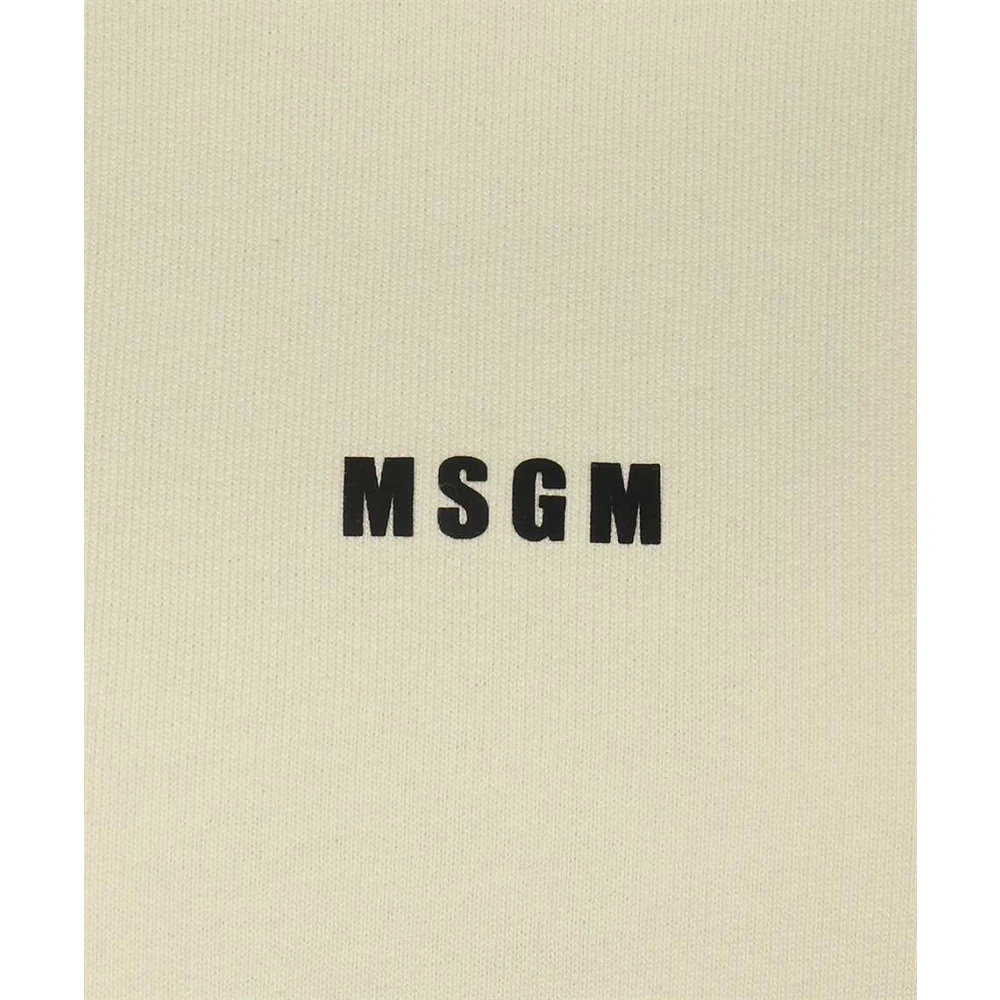Msgm Katoenen hoodie met logo print Beige Dames