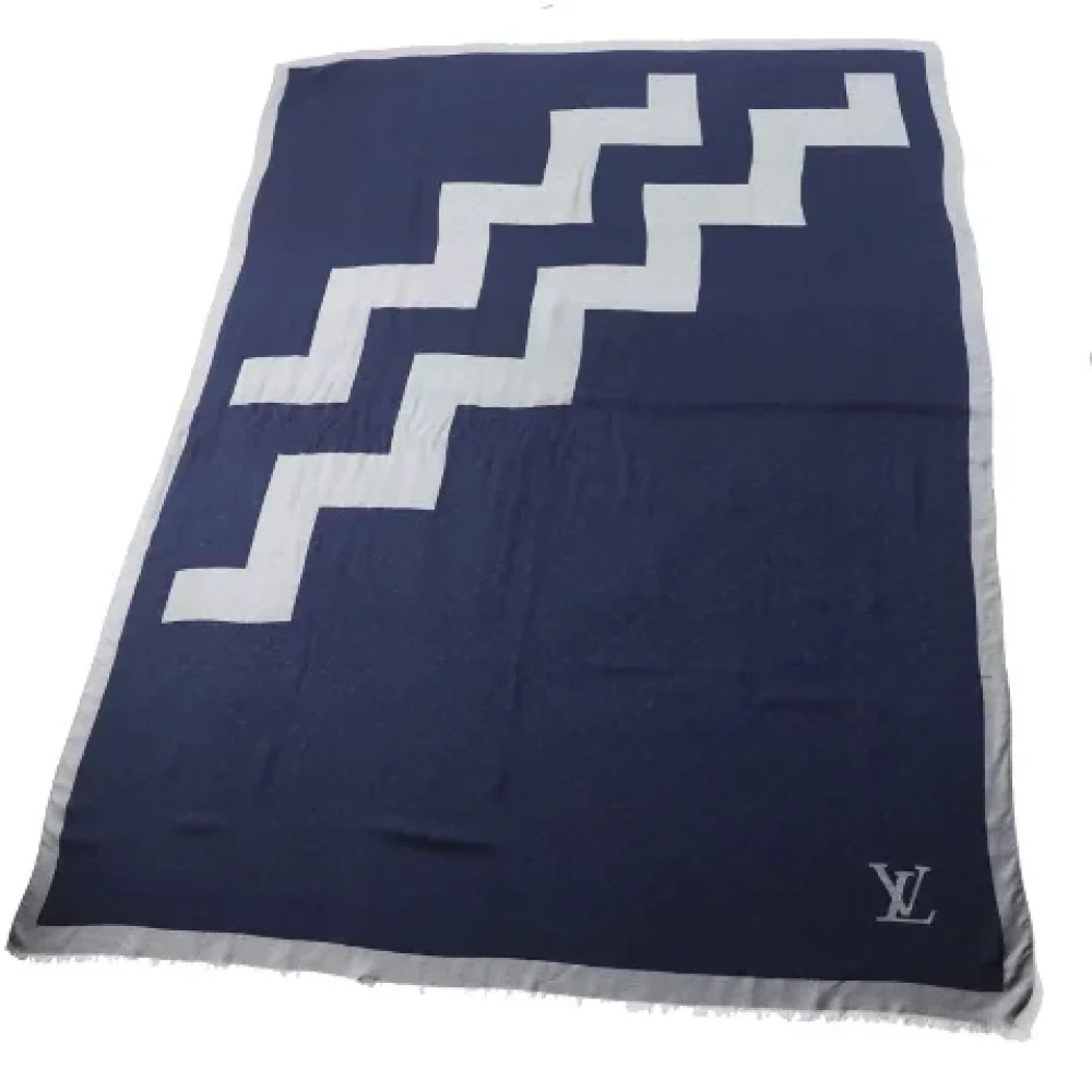 Louis Vuitton Vintage Pre-owned Wool scarves Blue Dames