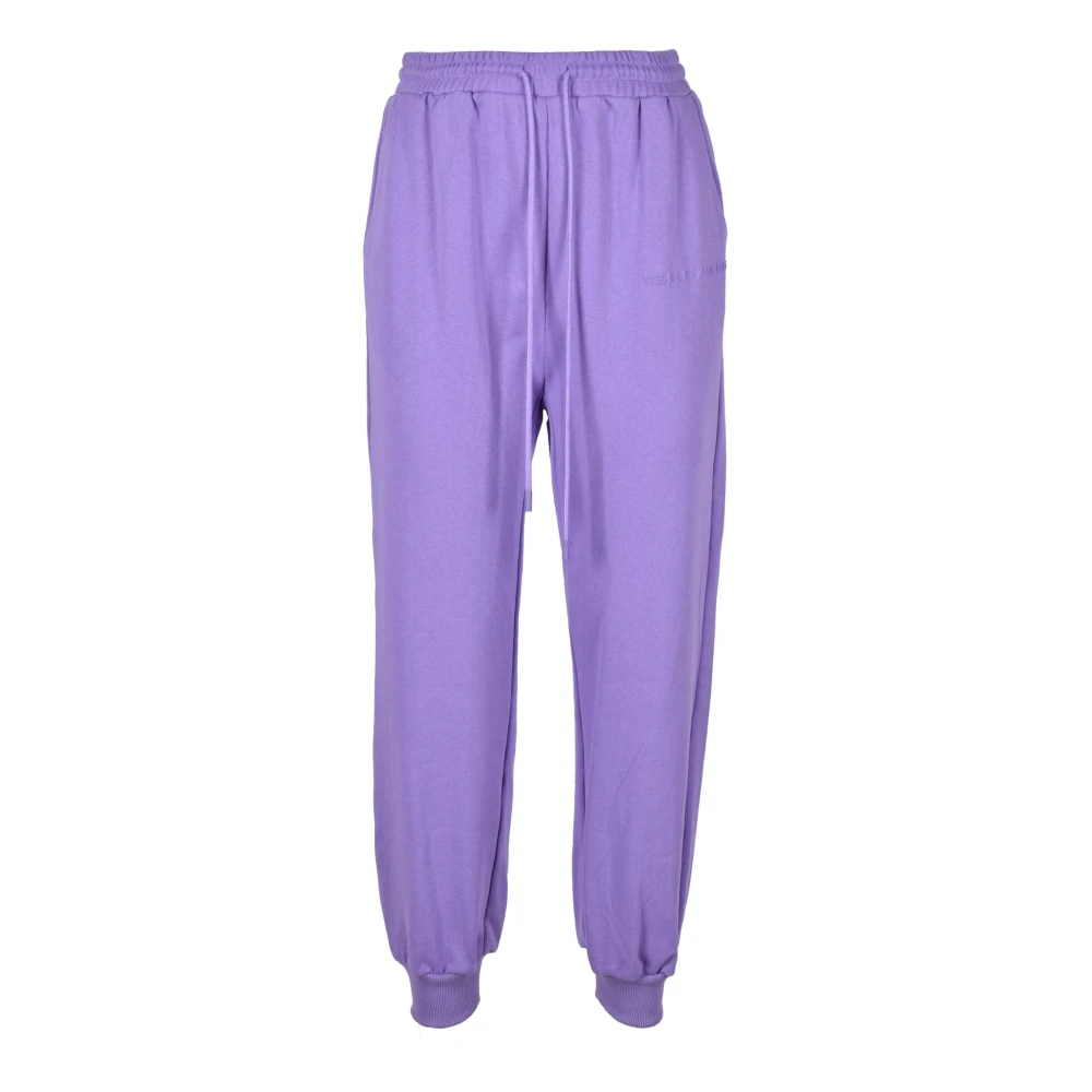Weili Zheng Katoenen Broek Purple Heren