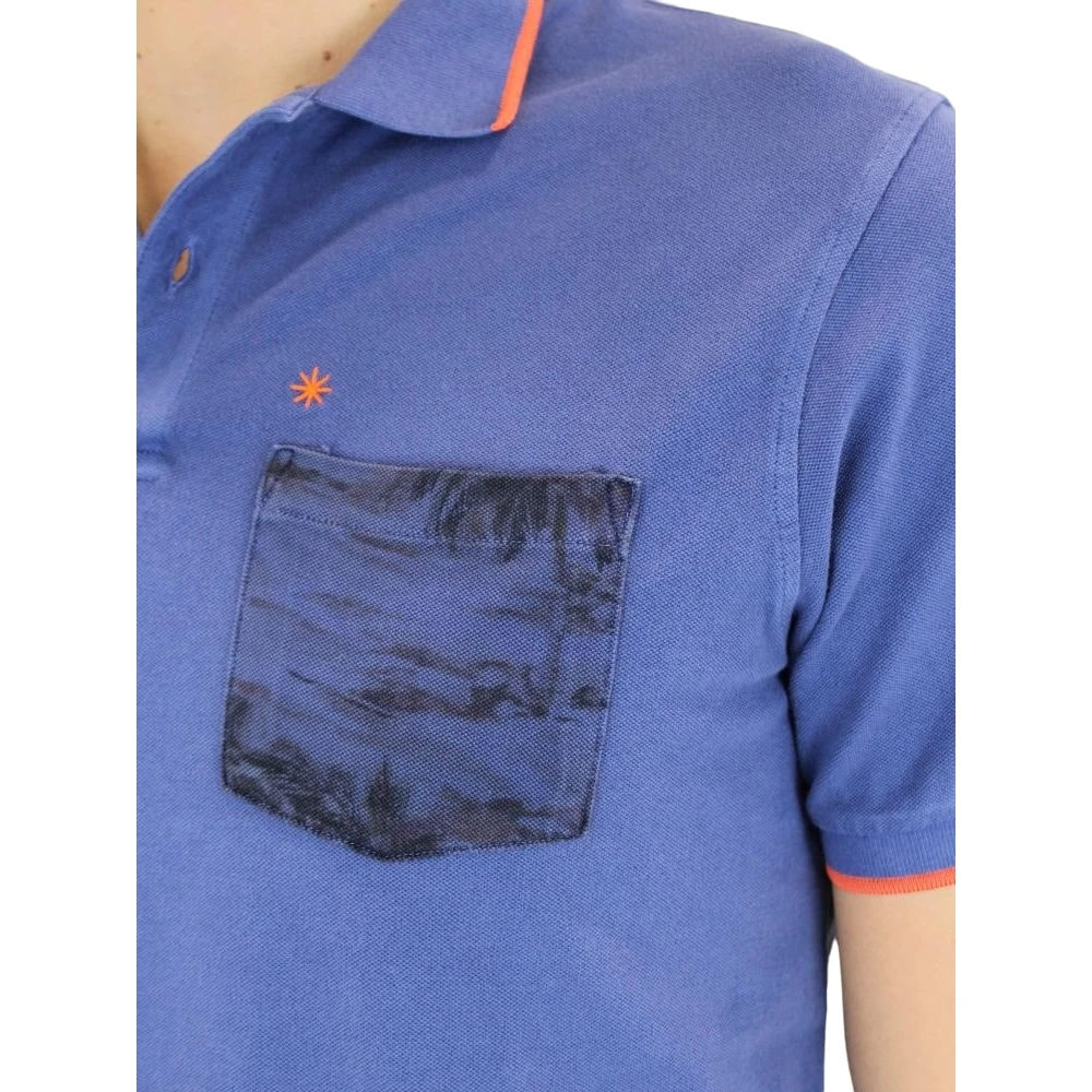Manuel Ritz Polo Korte Mouw Blue Heren