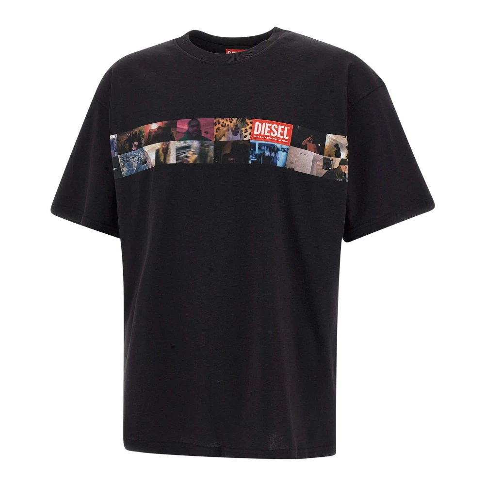 Diesel Zwarte T-shirts en Polos Black Heren