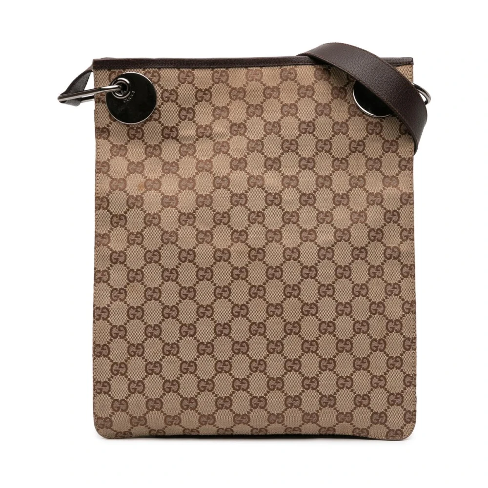 Gucci Vintage Women's Brown Pre-Owned Vintage Gg Monogram Canvas Crossbody Bag