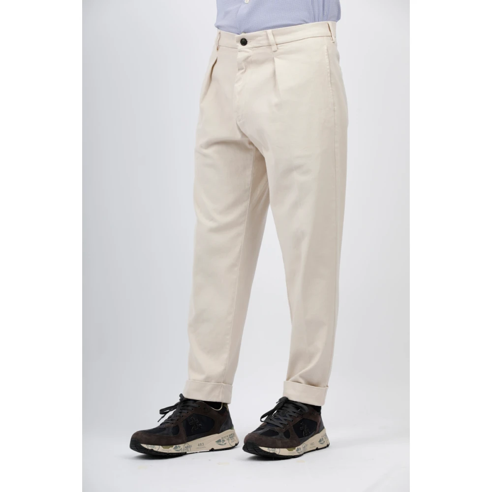 Berwich Crop overfit broek met omgekeerde plooi White Heren