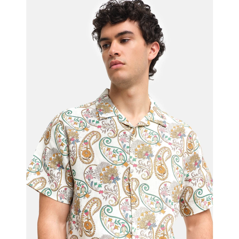 Peninsula Casablanca Linnen Bowling Shirt Multicolor Heren