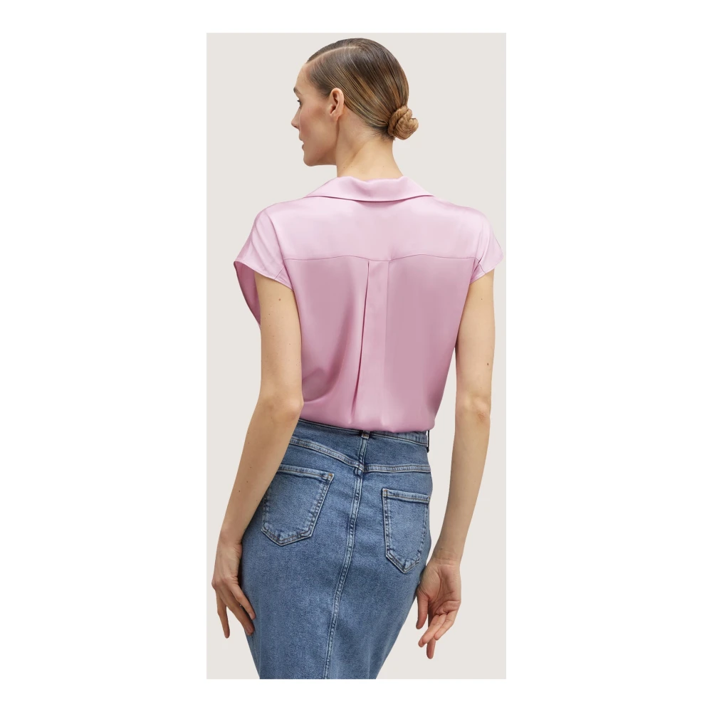 Motivi Satin Kimono Blouse met Vleermuismouwen Pink Dames