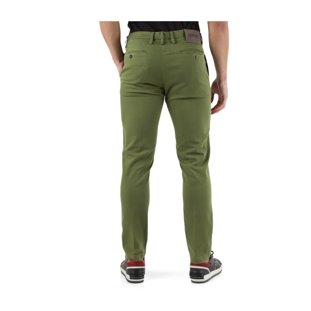 Replay Slim Fit Chino Jeans Ultra Light Green Heren