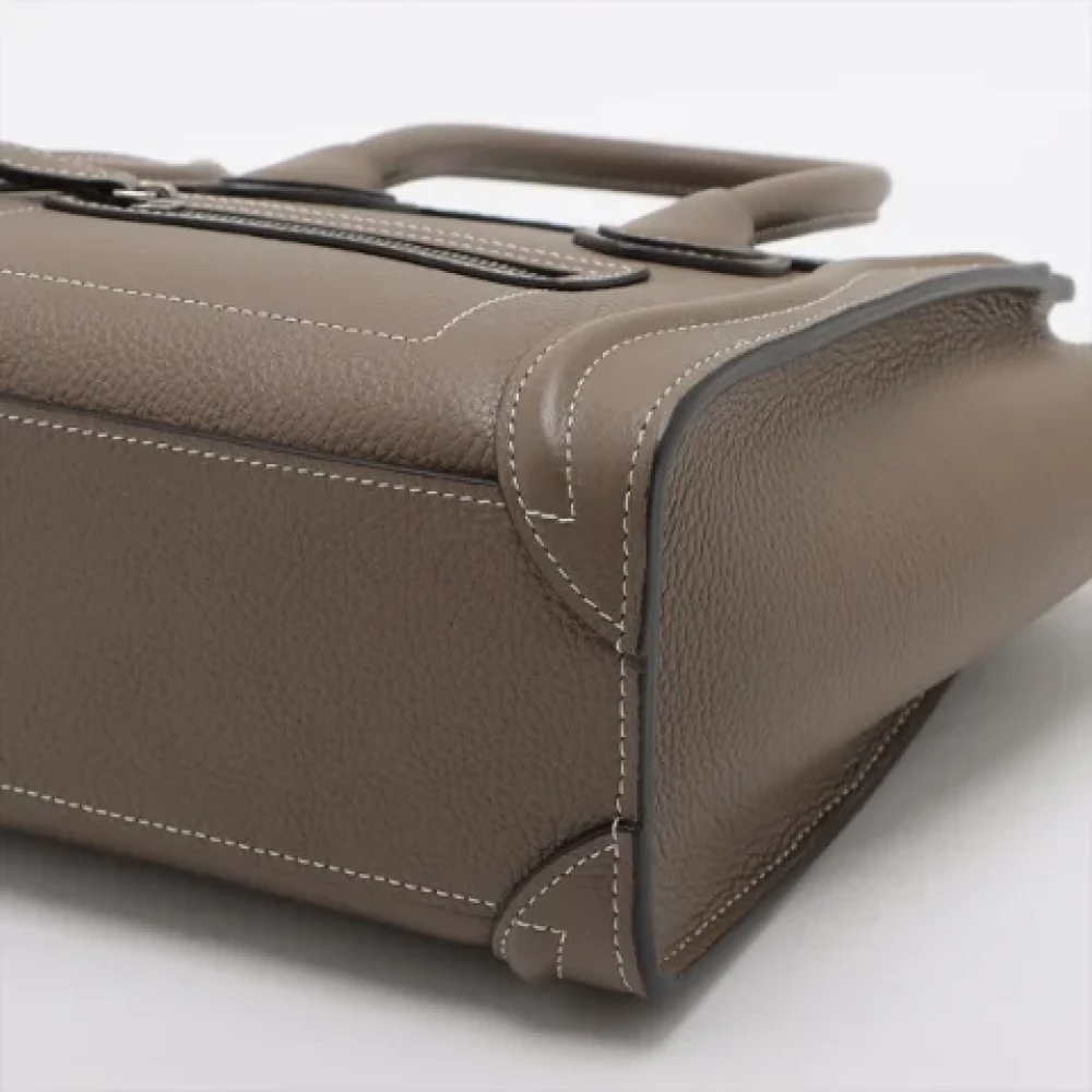 Celine Vintage Pre-owned Leather handbags Gray Dames