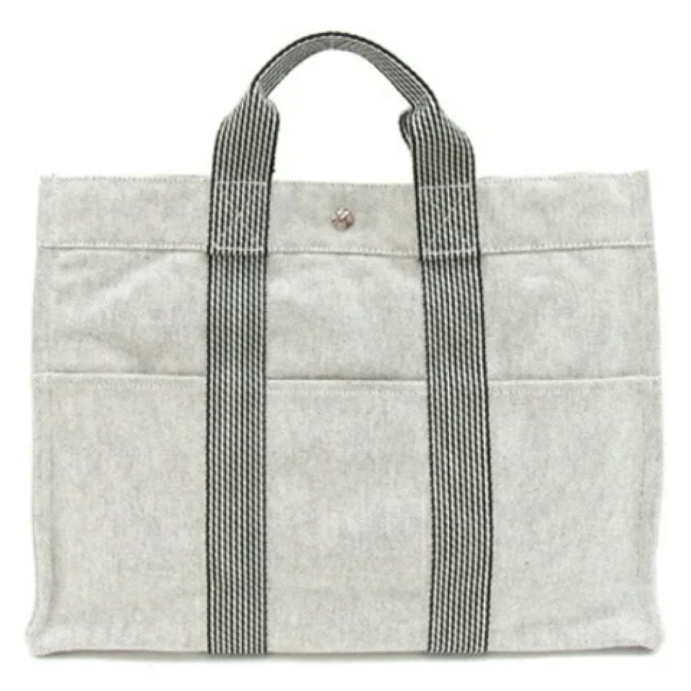 Hermès Vintage Pre-owned Canvas handbags Gray Dames