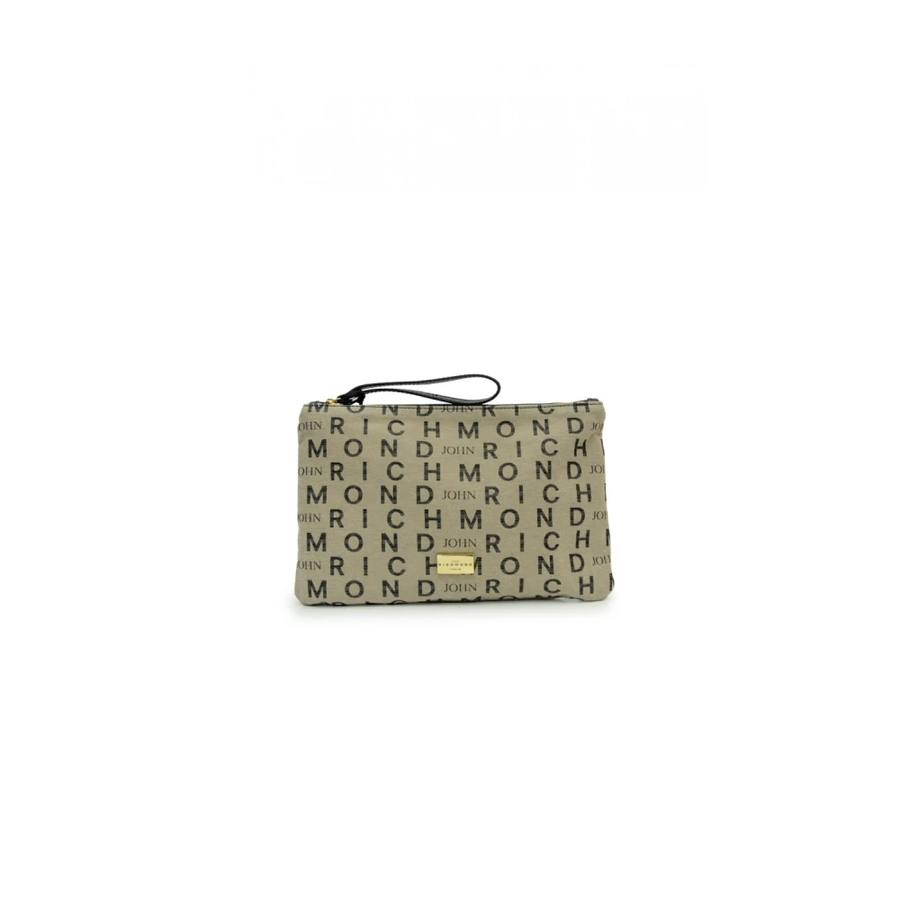 John Richmond Beige och svart läderclutch Beige, Dam