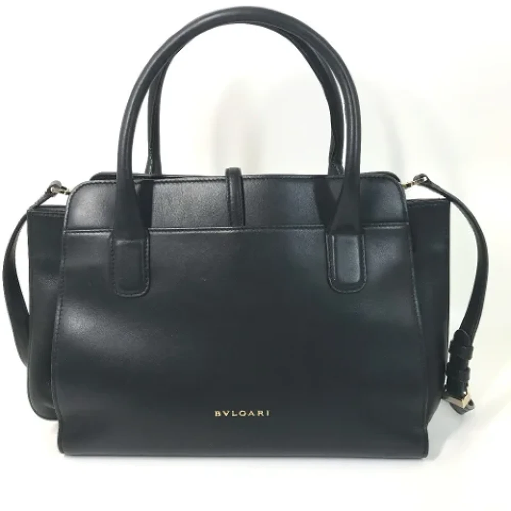 Bvlgari Vintage Pre-owned Leather handbags Black Dames
