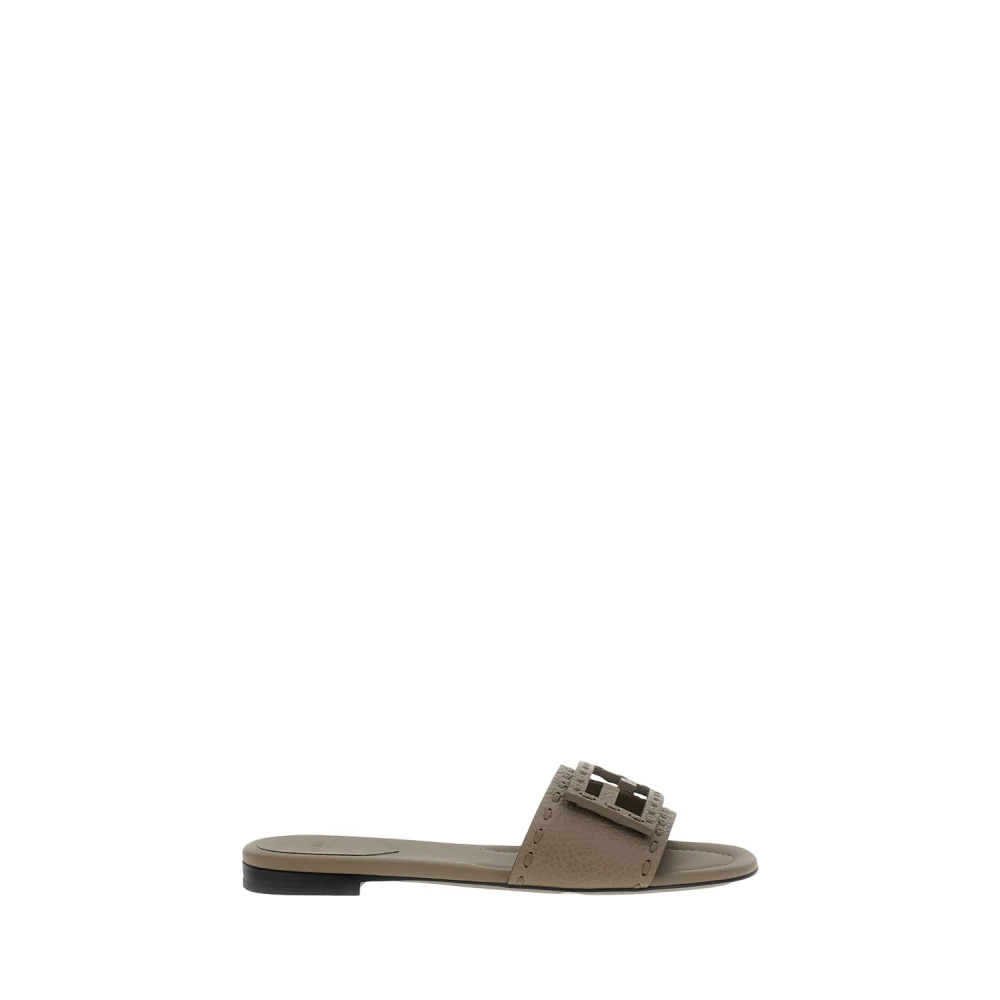 Fendi Women's Gray Baguette Slide - Sliders - 5 Uk - Shoes
